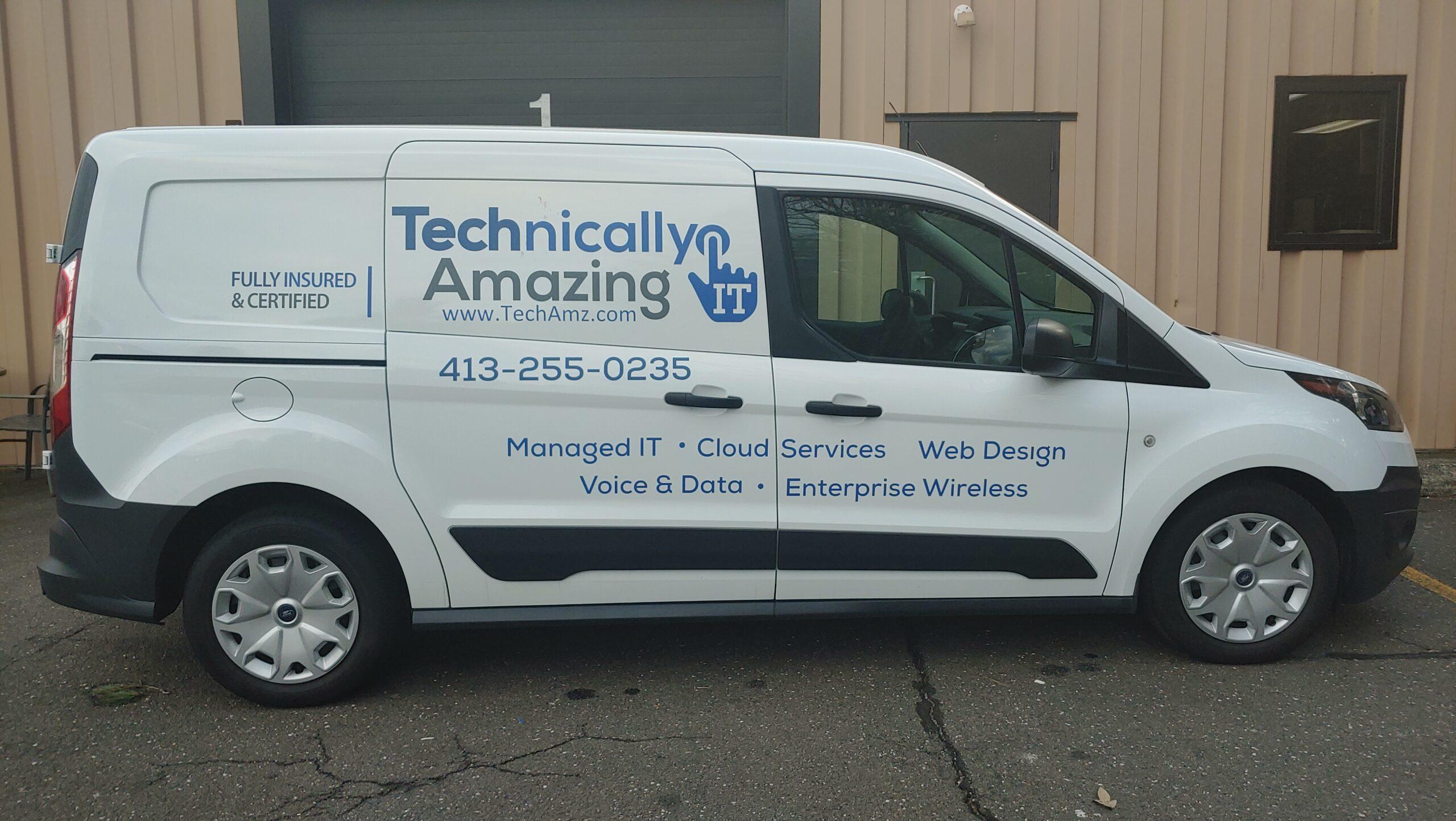 Vehicle wrap on work van